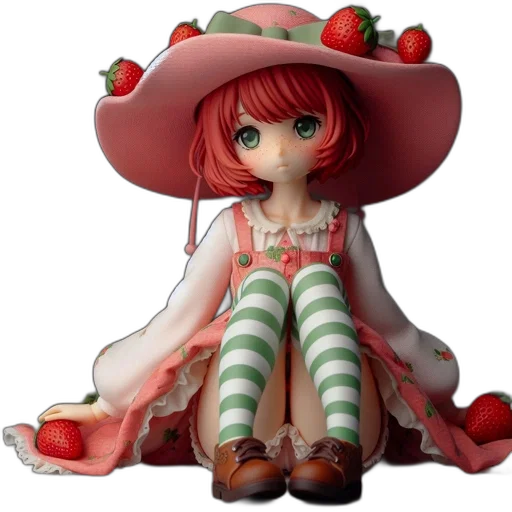 hat, food, dress, 3d render, photorealistic, concept art, fantasy art, red transparent PNG cut-out