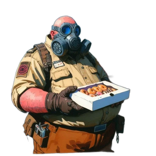mask, food, jacket, robot, concept art, watercolor, cyberpunk, comic book art transparent PNG cut-out
