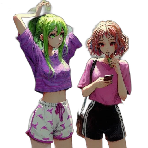 jacket, dress, concept art, anime, vaporwave, 3d render, fire, neon lights transparent PNG cut-out