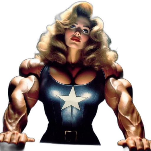 comic book art, concept art, blonde-haired, woman, blue, outfit, white, star transparent PNG cut-out