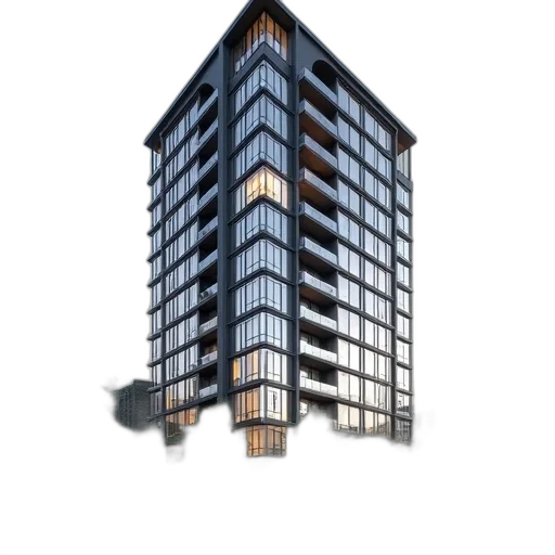building, 3d render, photorealistic, concept art transparent PNG cut-out