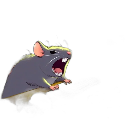 animal, creature, concept art, 3d render, photorealistic, cartoon, oversized, rat transparent PNG cut-out