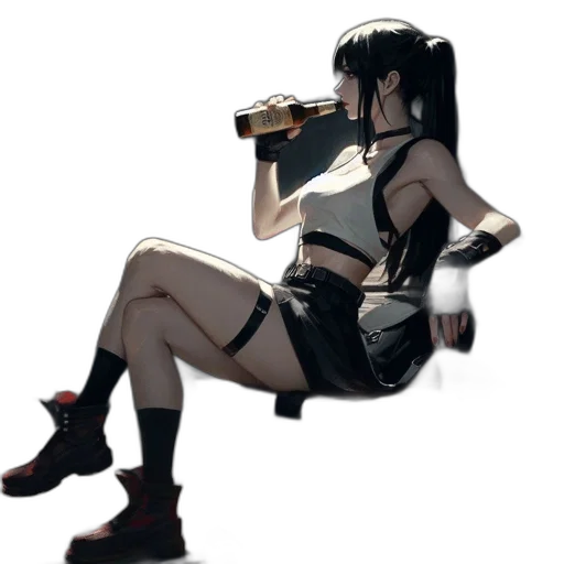 bottle, weapon, robot, food, cyberpunk, concept art, pixel art, anime transparent PNG cut-out