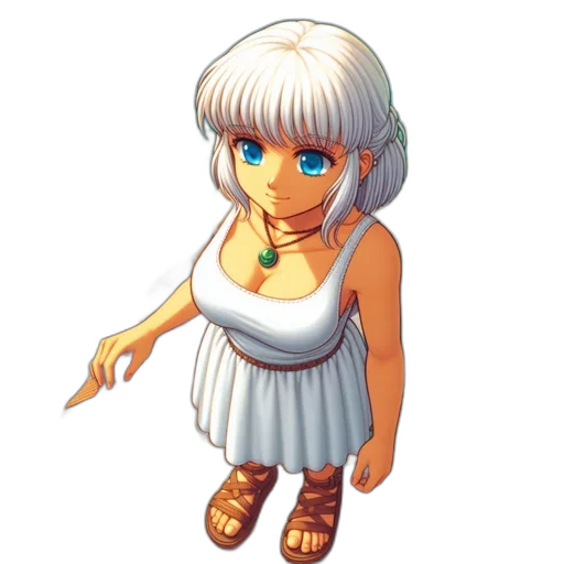 dress, jewelry, pixel art, fantasy art, anime, concept art, pastel, animated transparent PNG cut-out