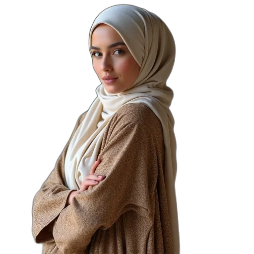 jacket, staff, jewelry, face, photorealistic, earth tones, fashion, arabic transparent PNG cut-out