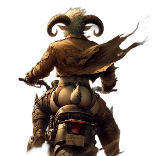 robot, mask, staff, concept art, fantasy art, 3d render, earth tones, fantastical transparent PNG cut-out