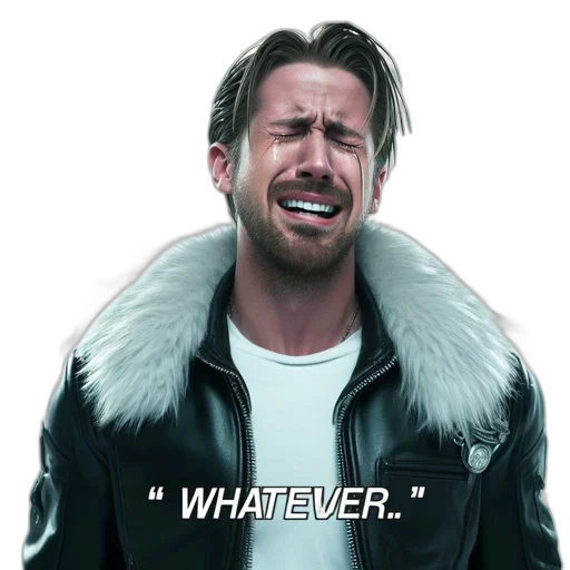 jacket, face, 3d render, neon lights, snow, futuristic, setting, man transparent PNG cut-out