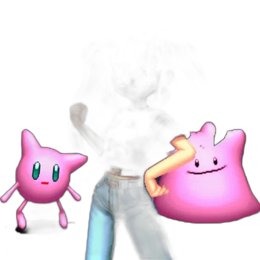 mask, creature, animal, staff, vaporwave, concept art, 3d render, pixel art transparent PNG cut-out