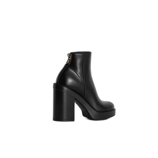 shoes, black, leather, heeling, shoe, white, background transparent PNG cut-out
