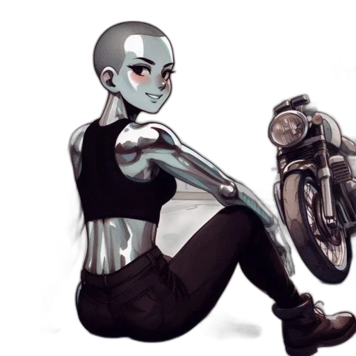 robot, creature, concept art, comic book art, cyberpunk, fantasy art, outer space, monochrome transparent PNG cut-out