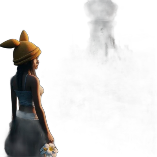 dress, hat, creature, mask, concept art, fantasy art, 3d render, pixel art transparent PNG cut-out