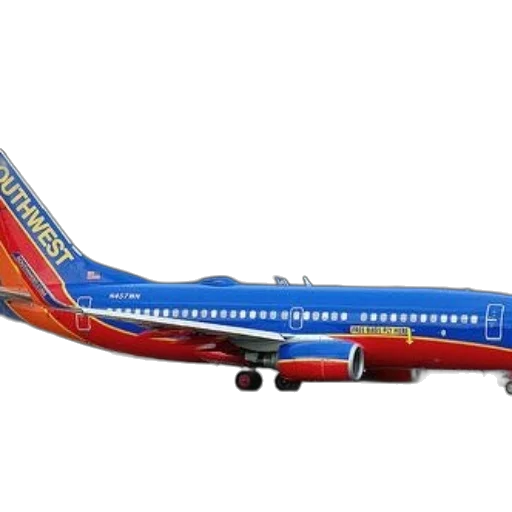 3d render, southwest, airlines, plane, runway, stormy, sky, background transparent PNG cut-out