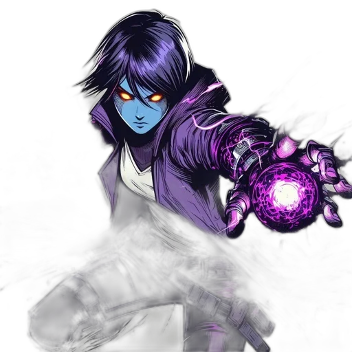 staff, weapon, concept art, fantasy art, anime, comic book art, blue, dark transparent PNG cut-out