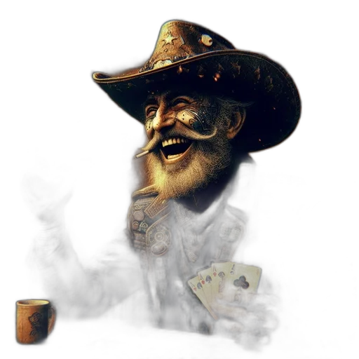 hat, staff, face, mask, concept art, fantasy art, photorealistic, 3d render transparent PNG cut-out