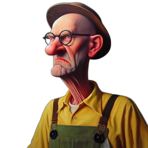 face, staff, hat, mask, oil painting, photorealistic, concept art, cartoon transparent PNG cut-out
