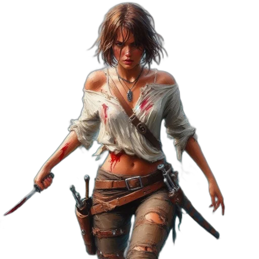 weapon, sword, concept art, fantasy art, comic book art, pixel art, young, woman transparent PNG cut-out