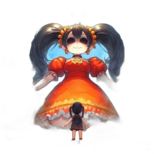 dress, creature, mask, crown, concept art, pixel art, anime, fantasy art transparent PNG cut-out