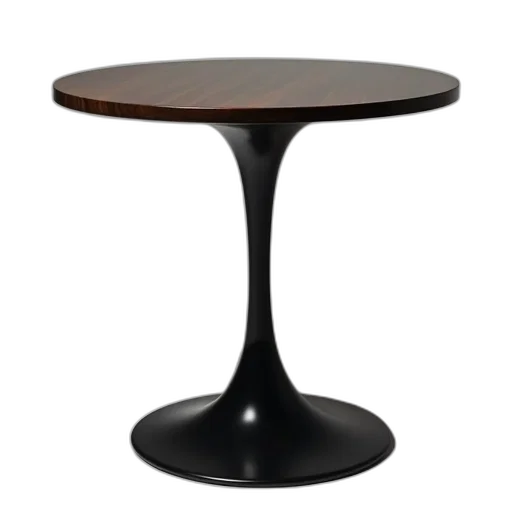 furniture, staff, 3d render, black, round, wooden, table, curved transparent PNG cut-out