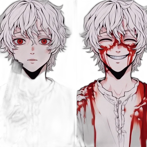 face, concept art, anime, pixel art, watercolor, red, monochrome, dark transparent PNG cut-out