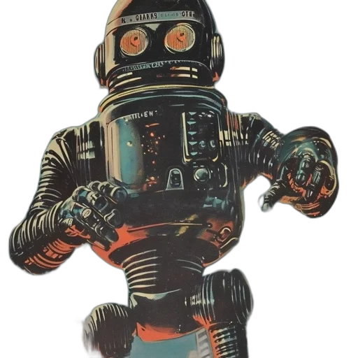 robot, staff, jacket, weapon, concept art, comic book art, cyberpunk, 3d render transparent PNG cut-out