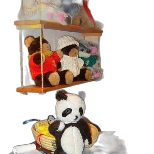 furniture, 3d render, collection, stuffed, animals, including, panda, bear transparent PNG cut-out