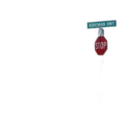 3d render, photorealistic, city street, stop, sign, intersection, bohemian, highway transparent PNG cut-out