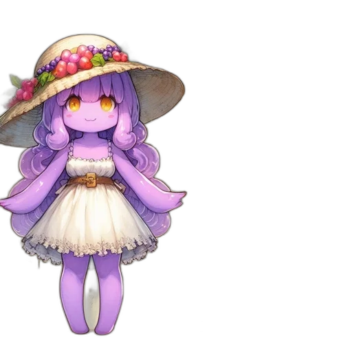 hat, dress, staff, flower, pixel art, fantasy art, watercolor, concept art transparent PNG cut-out