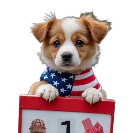 puppy, american, flag, shirt transparent PNG cut-out