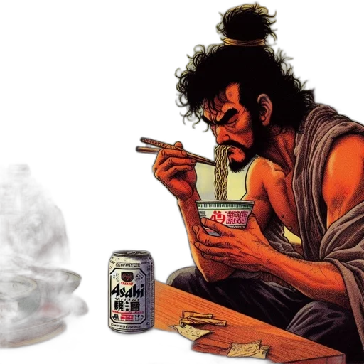 food, concept art, vaporwave, photorealistic, comic book art, fire, inside, traditional transparent PNG cut-out
