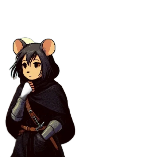 staff, hat, weapon, animal, pixel art, anime, concept art, cartoon transparent PNG cut-out