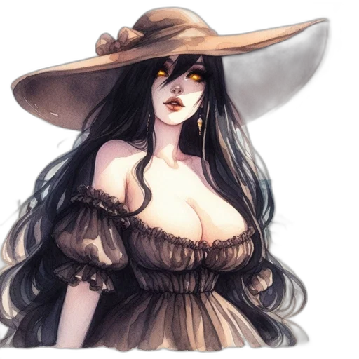 dress, hat, mask, staff, fantasy art, concept art, watercolor, pixel art transparent PNG cut-out