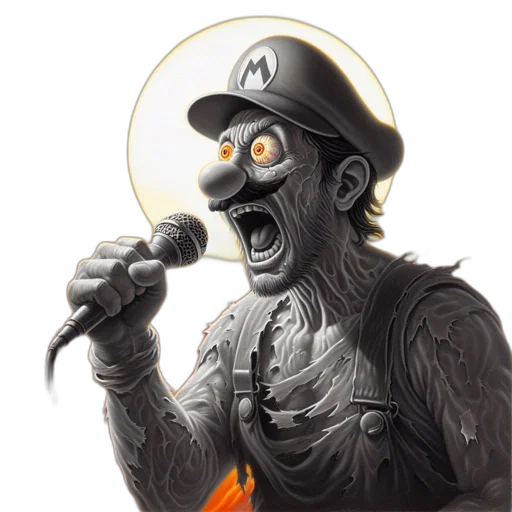creature, concept art, pixel art, photorealistic, mario, iconic, game, character transparent PNG cut-out