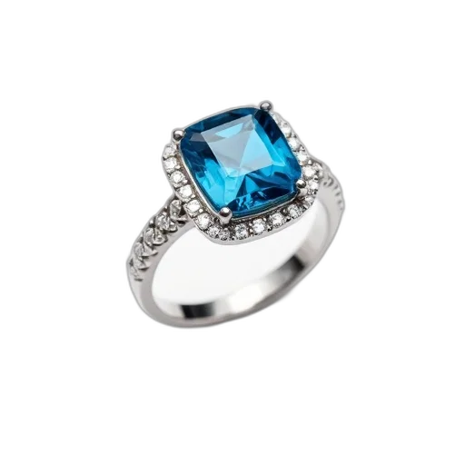 jewelry, crown, blue, silver, ring, gemstone, displayed, against transparent PNG cut-out