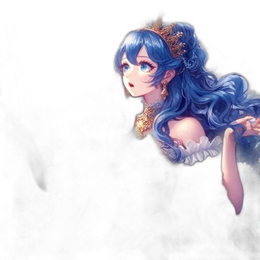 dress, crown, sword, weapon, fantasy art, anime, watercolor, concept art transparent PNG cut-out