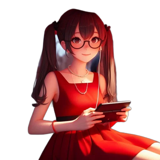dress, robot, face, staff, anime, pixel art, concept art, 3d render transparent PNG cut-out
