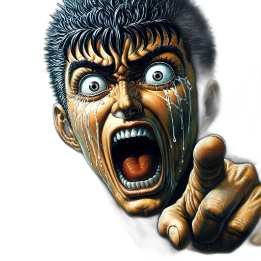 face, creature, mask, hair, comic book art, photorealistic, concept art, 3d render transparent PNG cut-out