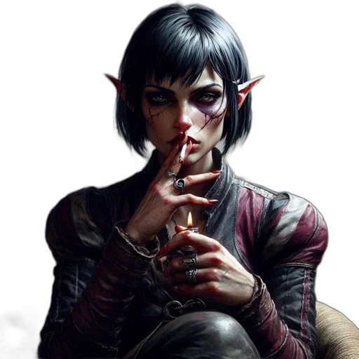 face, fantasy art, concept art, photorealistic, comic book art, dark, red, character transparent PNG cut-out