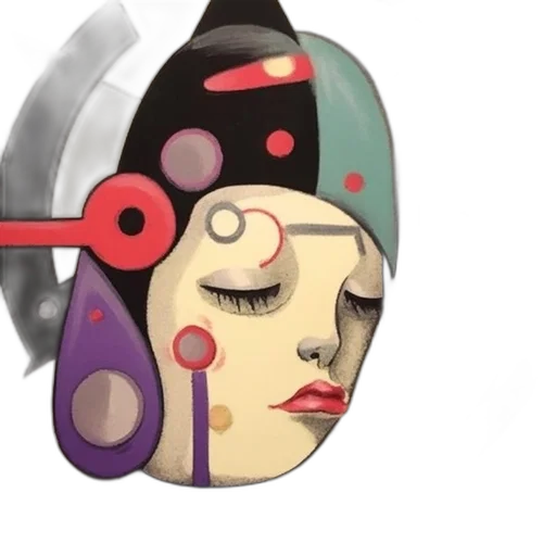 mask, face, jewelry, robot, concept art, 3d render, anime, cartoon transparent PNG cut-out