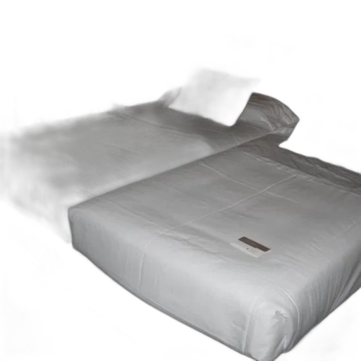 furniture, fog, neatly, made, bed, white, sheets, brown transparent PNG cut-out