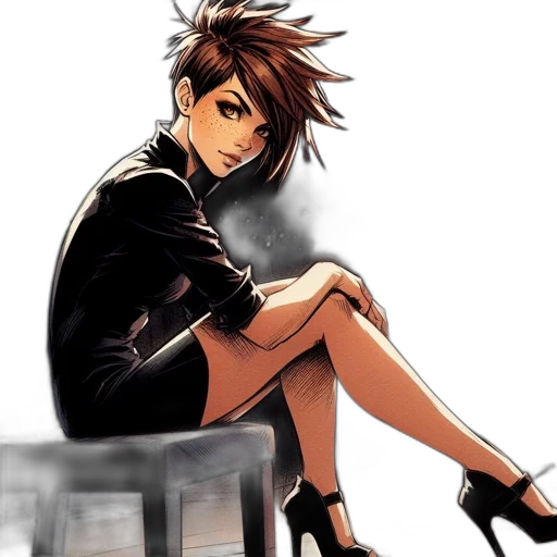 shoes, dress, concept art, comic book art, cartoon, anime, dark, monochrome transparent PNG cut-out