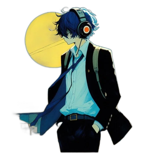 jacket, robot, staff, mask, concept art, anime, pixel art, cartoon transparent PNG cut-out