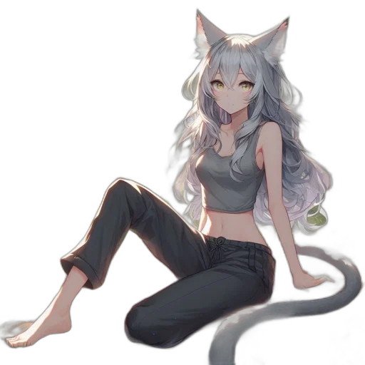 creature, staff, animal, anime, pixel art, fantasy art, concept art, monochrome transparent PNG cut-out
