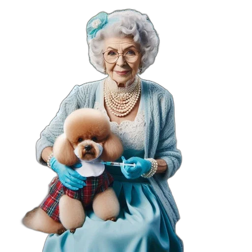 crown, staff, jewelry, photorealistic, elderly, lady, tends, her transparent PNG cut-out