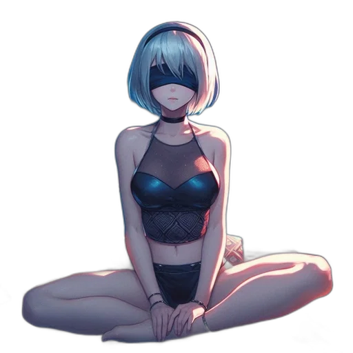 robot, dress, mask, creature, concept art, anime, cyberpunk, pixel art transparent PNG cut-out