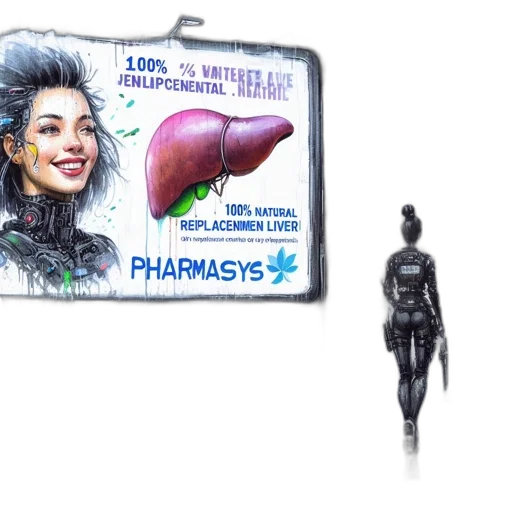 concept art, dystopian, urban, landscape, night, billboard, features, cybernetically transparent PNG cut-out