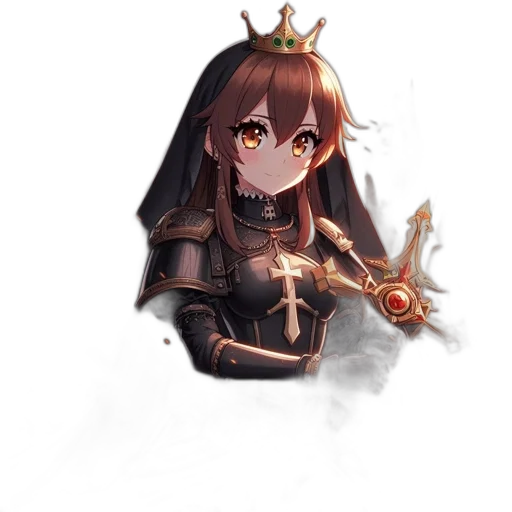 crown, weapon, sword, staff, fantasy art, pixel art, anime, concept art transparent PNG cut-out