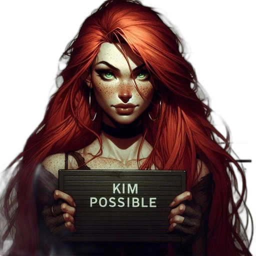 jewelry, comic book art, fantasy art, concept art, photorealistic, red, female, character transparent PNG cut-out