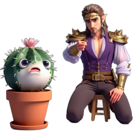 crown, weapon, staff, hat, concept art, 3d render, green, animated transparent PNG cut-out