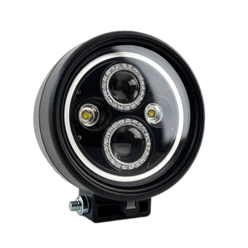 close-up, image, car, headlight, black, bezel, cluster, white transparent PNG cut-out