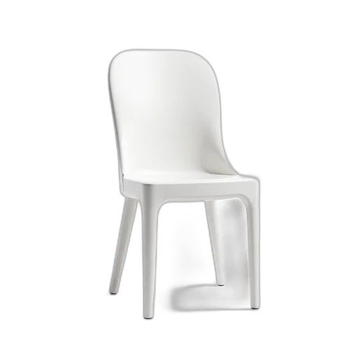 furniture, 3d render, photorealistic, white, chair, curved, backrest, four transparent PNG cut-out